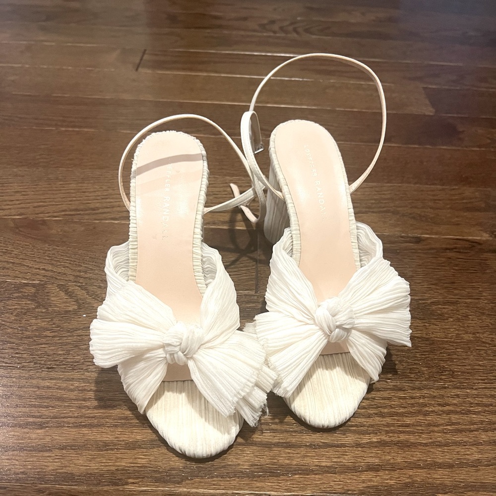 Loeffler Randall Camellia Ivory Knot Heels Bridal